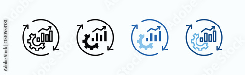 Continuous Improvement Icon Sheet Multiple Style Collection Isolated Vector