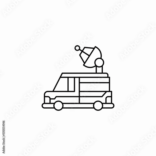 news truck icon sign vector