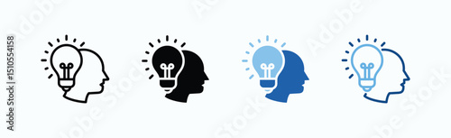 Optimism Icon Sheet Multiple Style Collection Isolated Vector