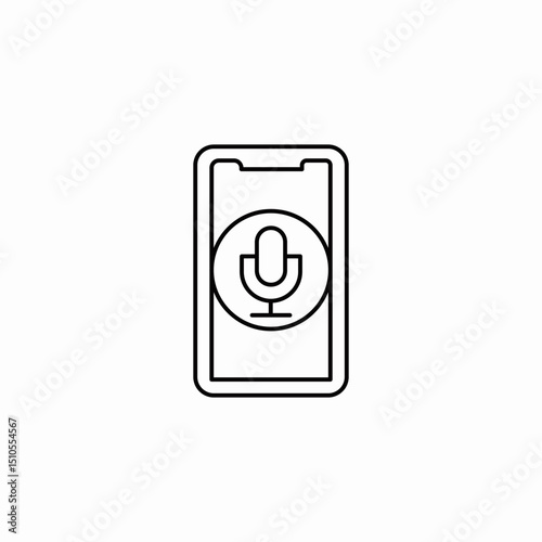 phone mic icon sign vector