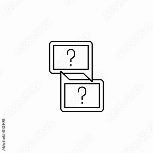 question box icon sign vector
