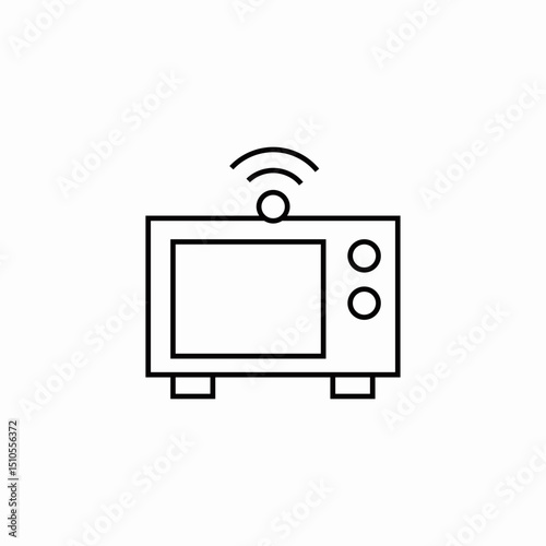 smart microwave icon sign vector