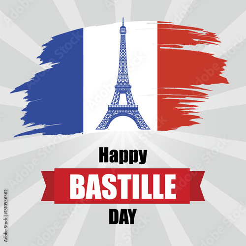 Celebrate Bastille Day With the Eiffel Tower and French National Flag