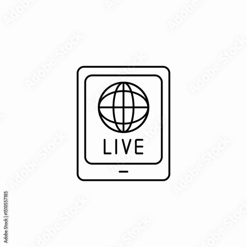 tablet live broadcast icon sign vector