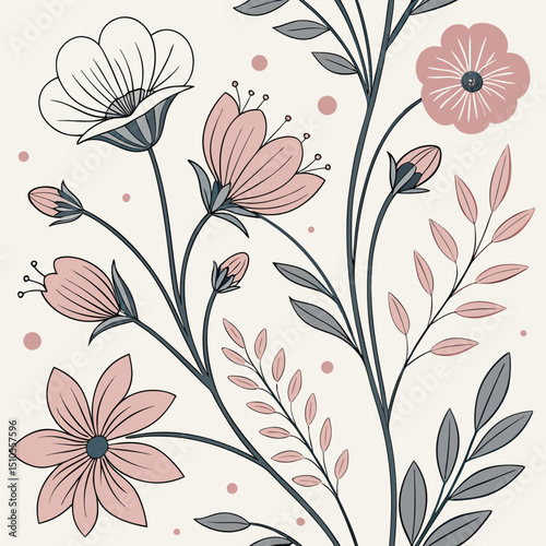 Seamless children s floral design soft plush texture