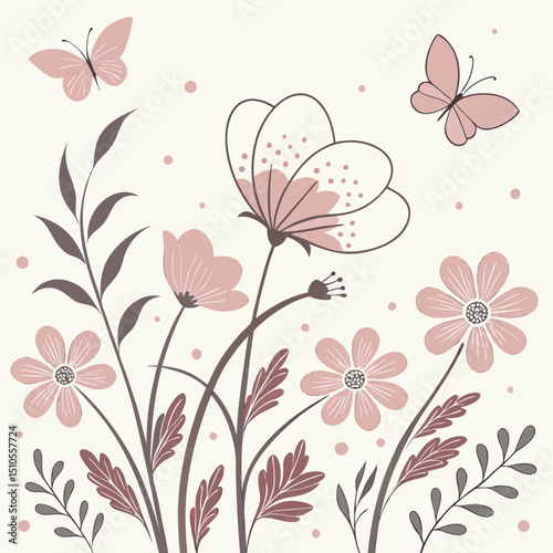 Seamless children s floral pattern soft plush texture design