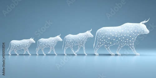 A timelapse concept of stocks evolving from bear to bull market