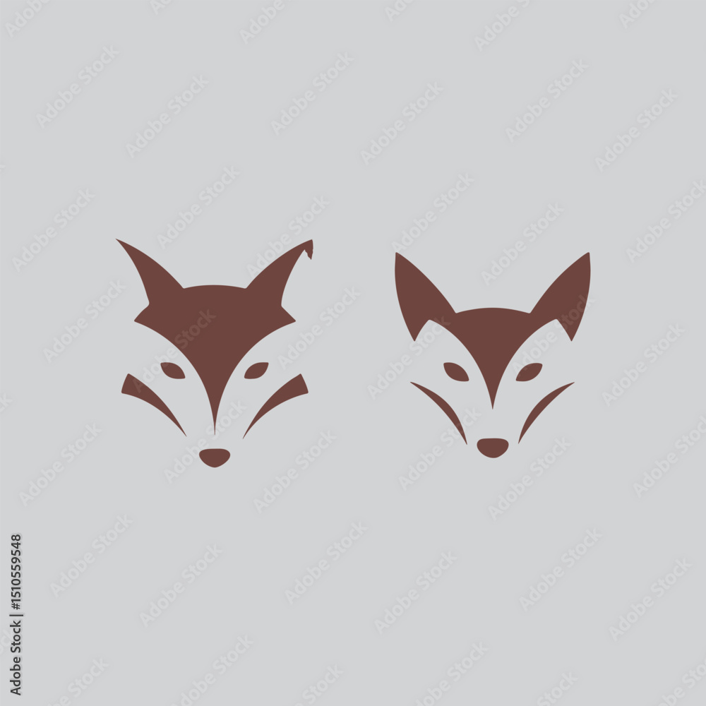 Obraz premium Elegant Fox Head logo concept