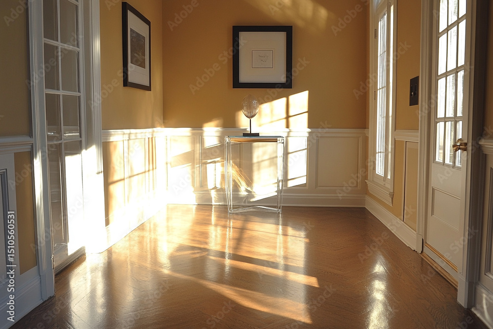 Obraz premium Entryway decor using transparent pedestal and shadows