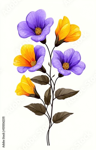 Beautiful vintage card for congratulations or invitation with flower 12 isolated background 