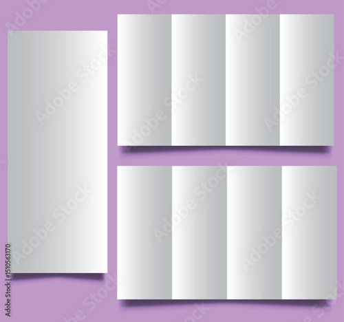 modern four panel brochure template layout, a4 size multipurpose z fold design front and back view