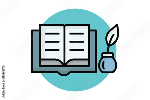 Story icon. colored outline icon style. icon related to branding. business elements vector illustration