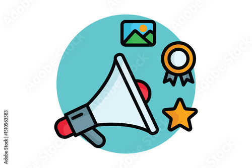 Campaign icon. colored outline icon style. icon related to branding. business elements vector illustration