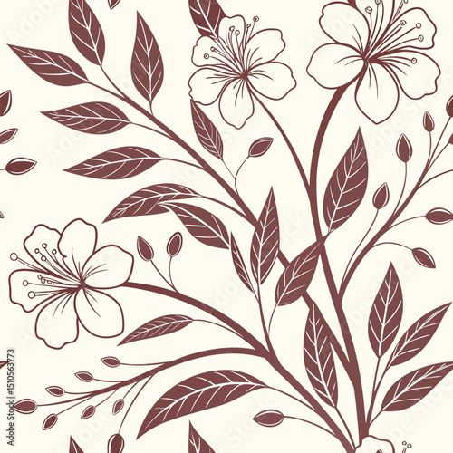 Seamless eco friendly floral pattern for textile and wallpaper