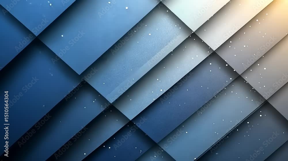 Abstract blue geometric tiles pattern background with soft light and subtle sparkle effect