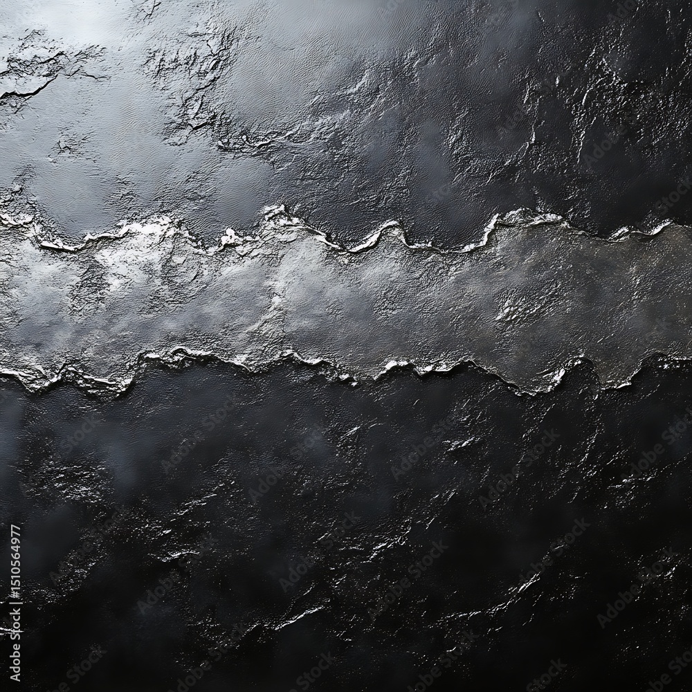 Obraz premium Dark textured surface with a metallic silver crack