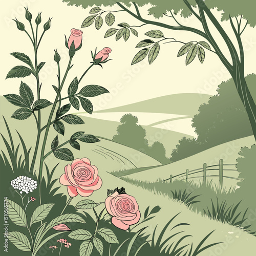 Seamless floral embroidery pattern with textured thread design