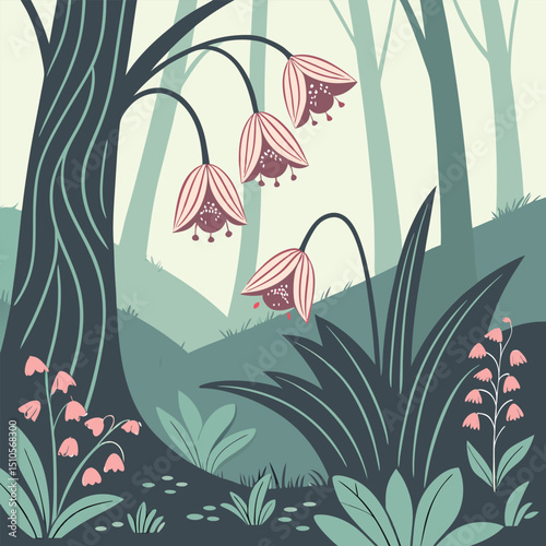 Seamless pattern with fantasy floral and glowing pet design