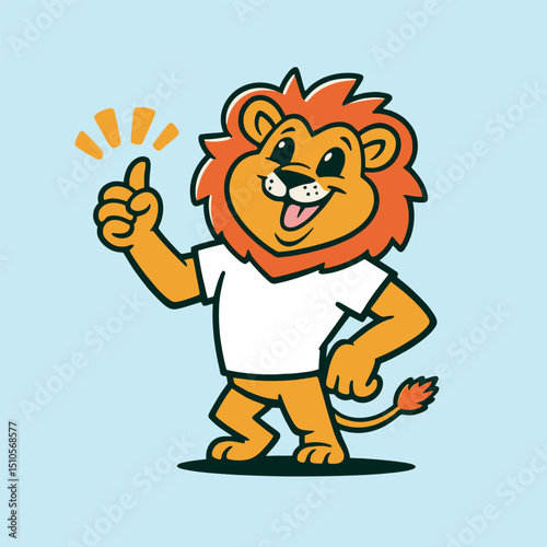 Lion giving thumbs up, Happy expression, 