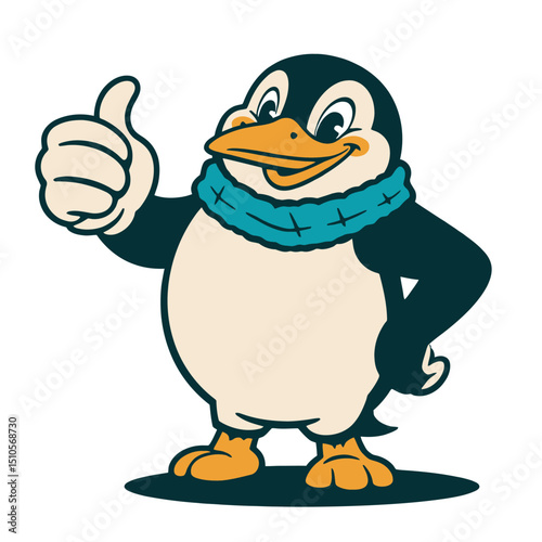 Penguin thumbs up mascot