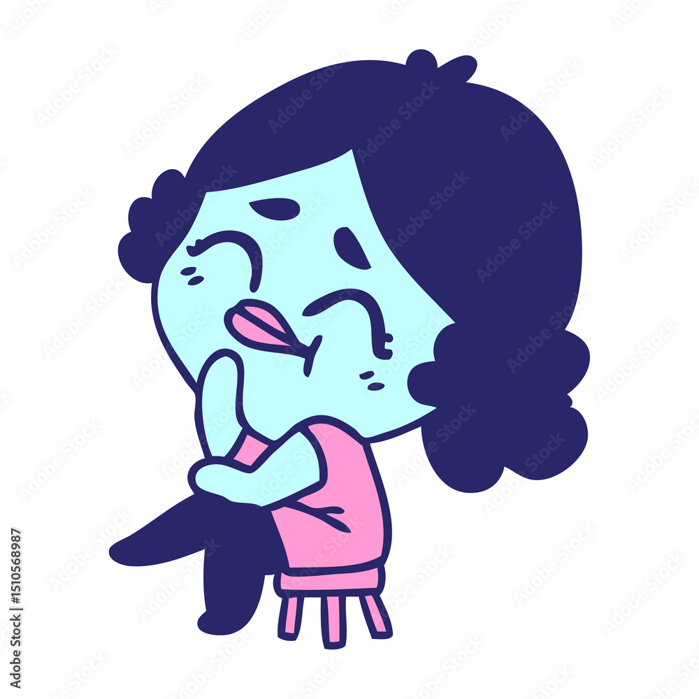 Fototapeta premium freehand drawn cartoon of a kawaii woman