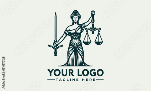 Statue of Lady Justice holding balance scales and sword to represent impartial law enforcement. Legal concept
