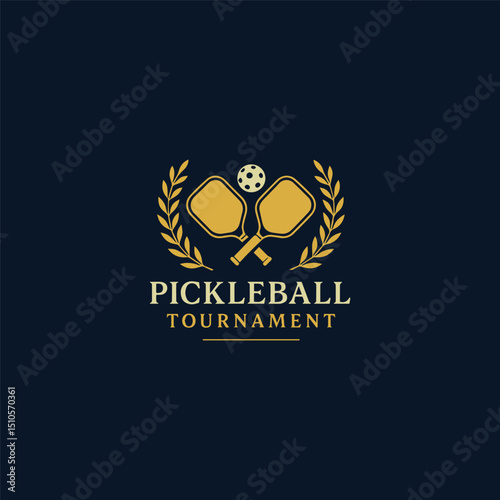Pickleball Tournament Logo Design Vector Simple Clean Luxury Simple