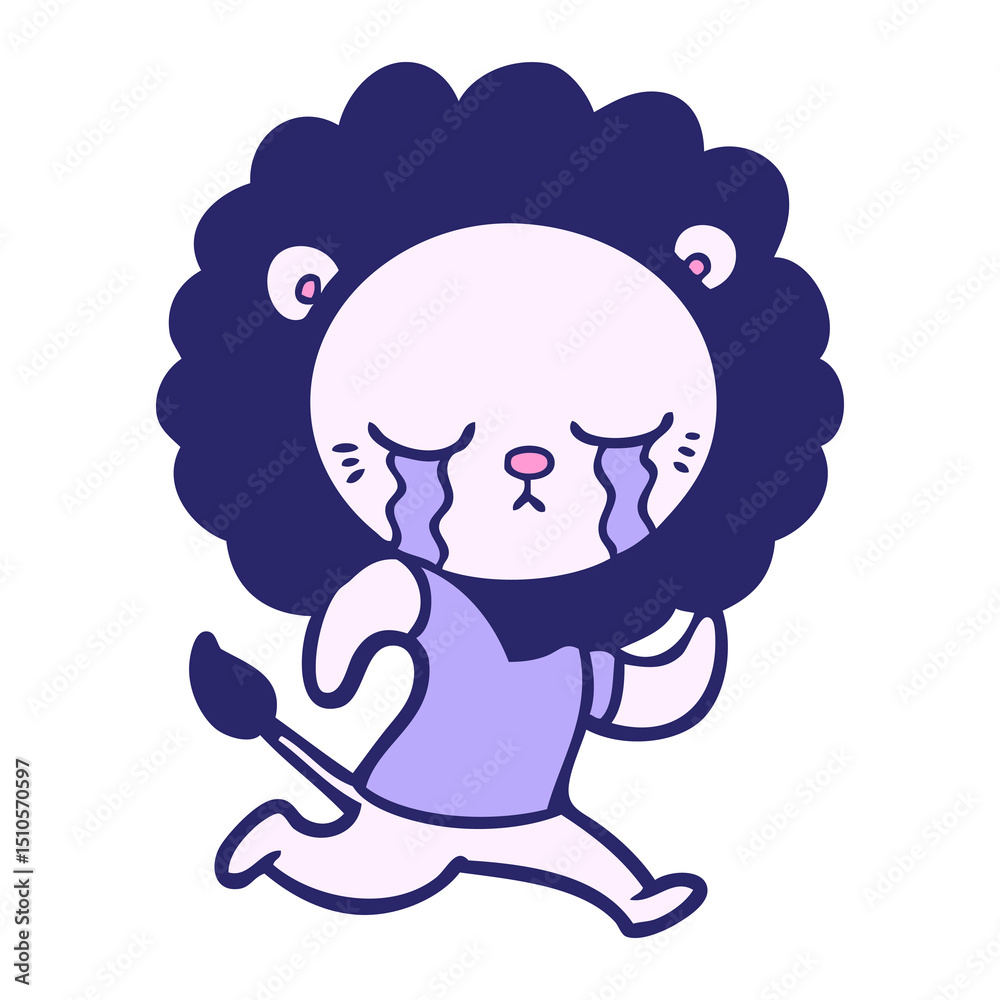 Obraz premium crying cartoon lion