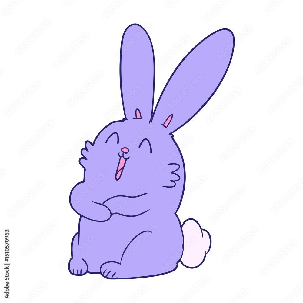 Fototapeta premium cartoon laughing bunny rabbit