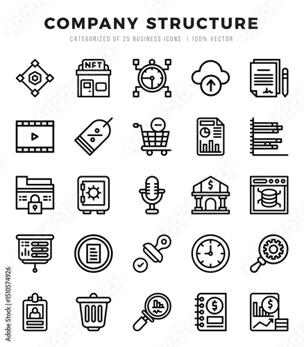 Company Structure. Lineal icons Pack. vector illustration.