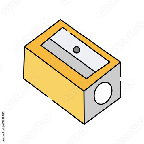 Pencil Sharpener  color line icon with white background vector stock illustration