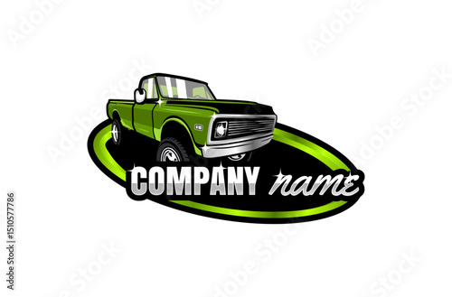 cool pickup truck automotive logo