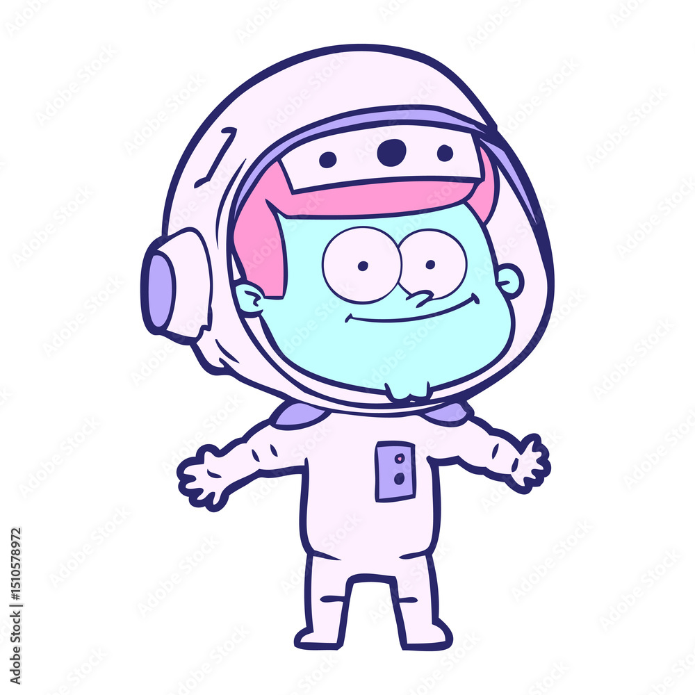 Fototapeta premium happy astronaut cartoon