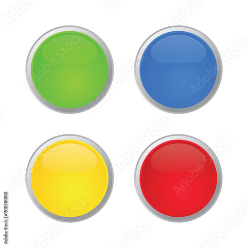 Colorful Round Web Buttons Set
