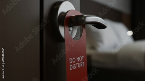 Do Not Disturb Sign on Hotel Door in Summer