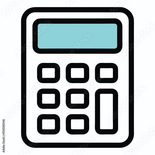 Simple calculator icon digital device math calculation