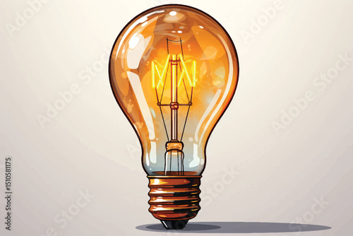 Photo of light bulb with yellow shining