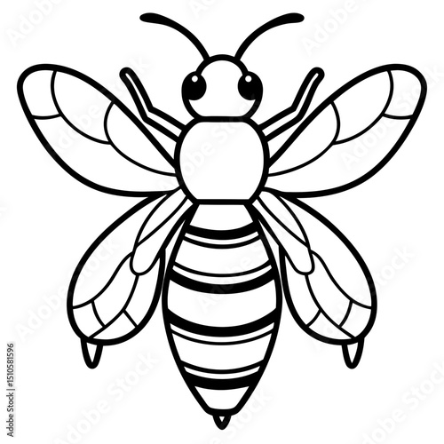 Bee line art  vector