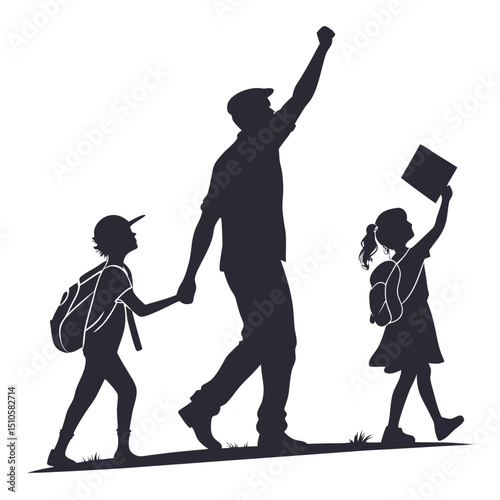 silhouette Man girl students classmates pictogram icon on white background