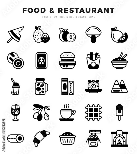 Food and Restaurant icons set. Vector illustration.