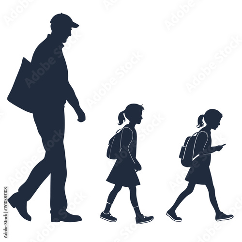 silhouette Man girl students classmates pictogram icon on white background