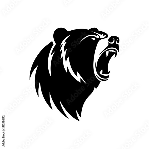 Fierce and aggressive bear logo design, perfect for sports or wilderness branding.

