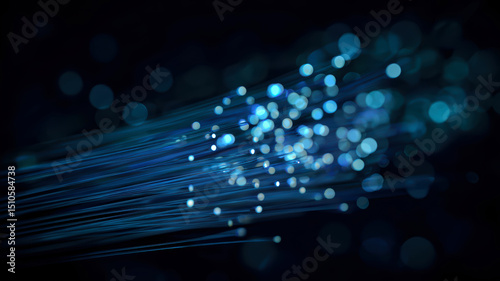 Vibrant display of glowing fibers