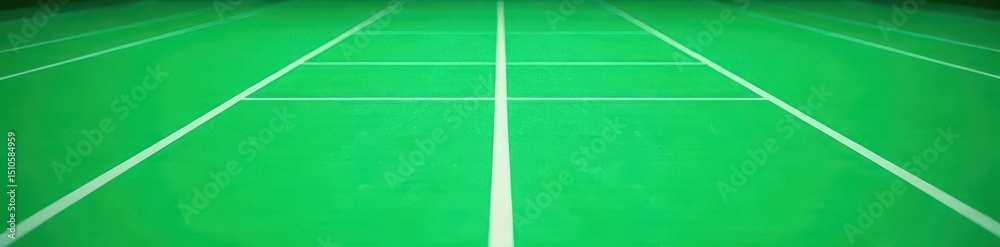 Fototapeta premium Vibrant green court lines, bright white markings , surface, markings, color