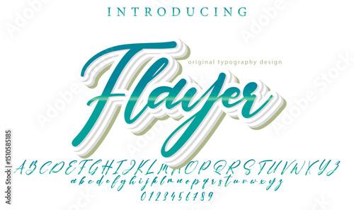 Flayer Font Stylish brush painted an uppercase vector letters, alphabet, typeface