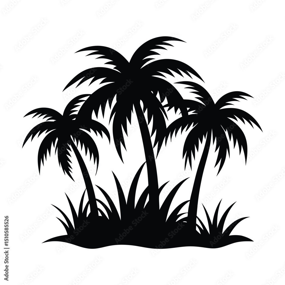 Fototapeta premium silhouette of palm trees