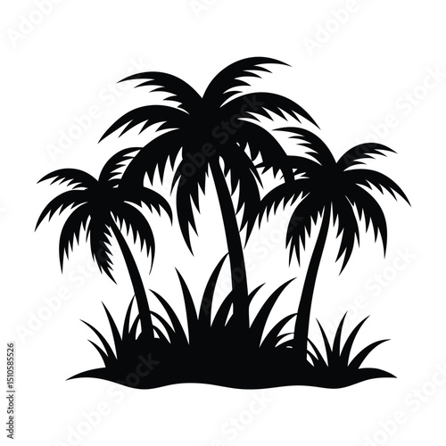silhouette of palm trees