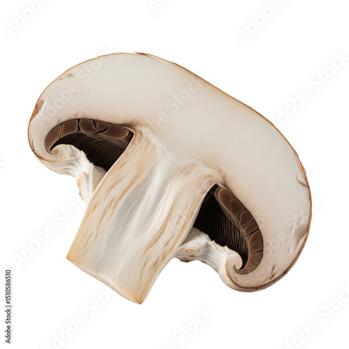 Hand-drawn style mushroom graphic isolated on transparent background, great for vintage botanical posters, culinary illustrations, and eco-friendly product design.