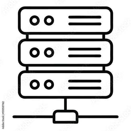 Server rack data center network technology icon
