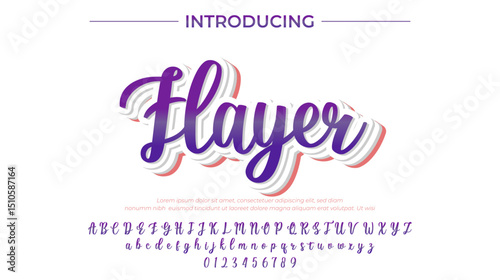 Flayer Font Stylish brush painted an uppercase vector letters, alphabet, typeface
